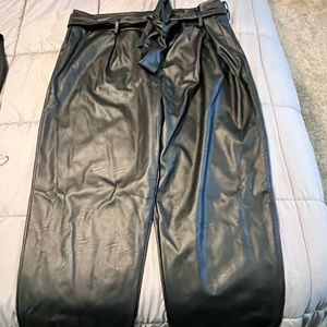 leather pants with belt